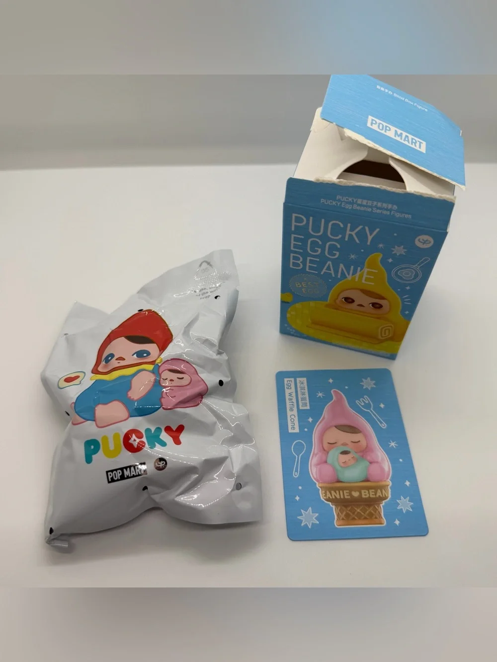 Pop Mart Pucky Egg Beanie Confirmed Egg Waffle Cone Vinyl Figure